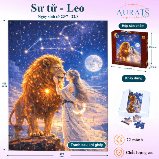 Puzzle Zodiac 72 mảnh - Cung Sư Tử