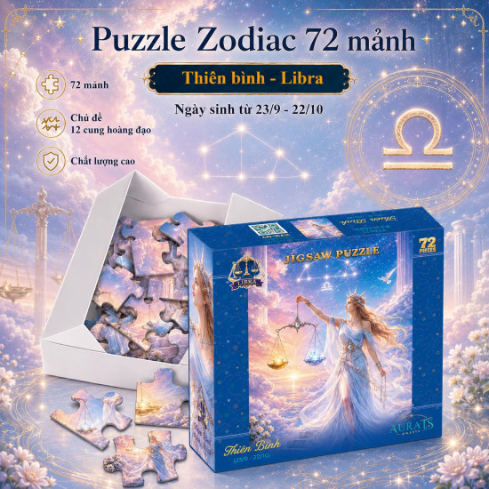 Puzzle Zodiac 72 mảnh - Cung Thiên Bình