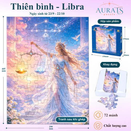 Puzzle Zodiac 72 mảnh - Cung Thiên Bình