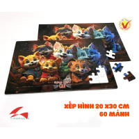 Xếp hình 48-60-70 mảnh - Super Hero Cat
