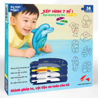 🧩 Bộ Xếp Hình Đầu Tiên Của Bé 7in1 – Đại Dương Kỳ Thú 🌊 | Tặng Quà Popup Baby Shark Siêu Dễ Thương 🦈