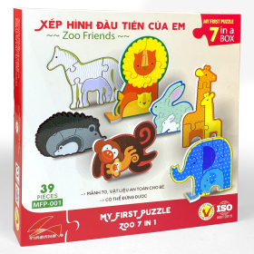 Xếp hình đầu tiên của Bé – Bộ 7 Con Vật Trong Sở Thú MFP-01