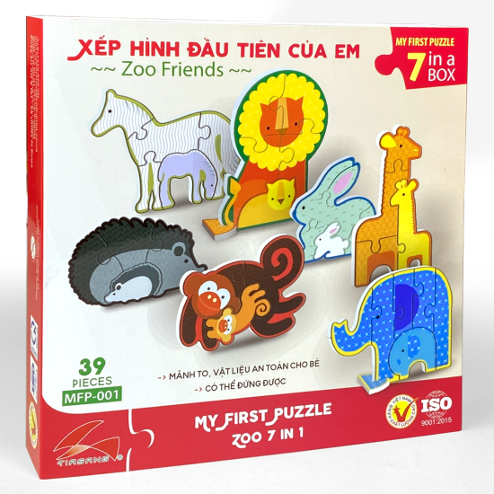 Xếp hình đầu tiên của Bé – Bộ 7 Con Vật Trong Sở Thú MFP-01