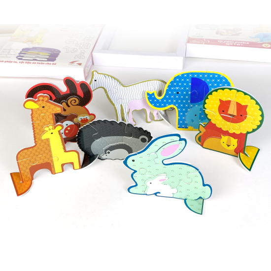 Xếp hình đầu tiên của Bé – Bộ 7 Con Vật Trong Sở Thú MFP-01