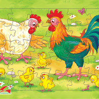 Tranh xếp hình 30 mảnh-030-119 Đàn gà 