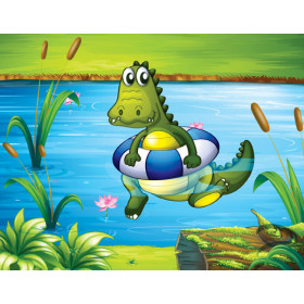 63-130 Sấu Con Tập Bơi