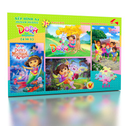 Xếp hình A4 (4 trong 1) Dora the explorer