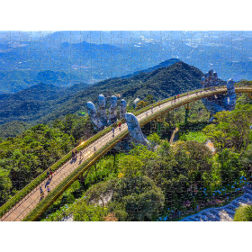 Tranh xếp hình 475 mảnh cao cấp "Việt Nam - Vẻ đẹp bất tận"  - Golden Bridge ( Da Nang)